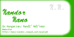 nandor mano business card